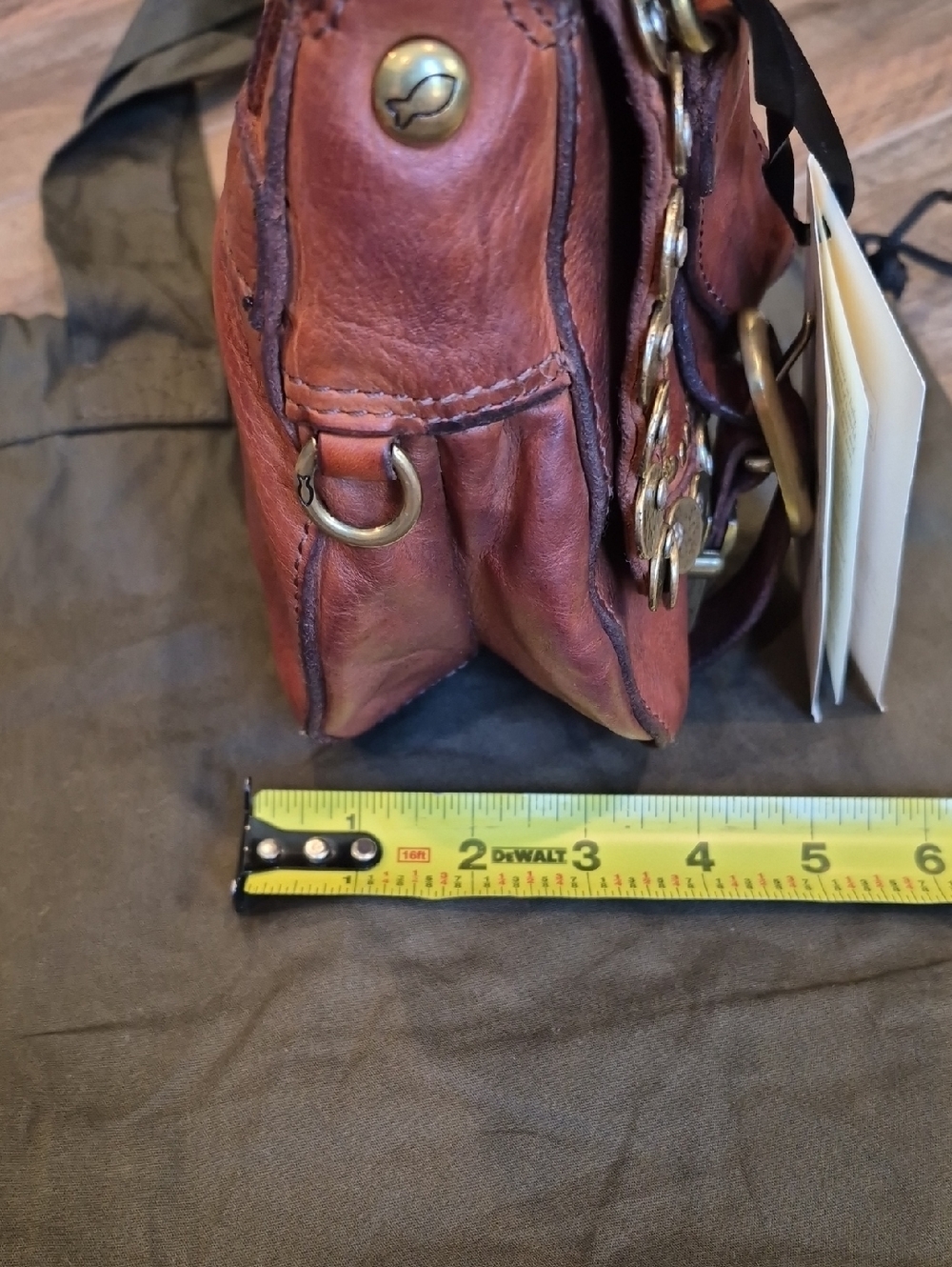 Campomaggi Felloniche Cognac "GIOACHINA" Genuine Leather Shoulder Crossbody Bag - Picture 15 of 16